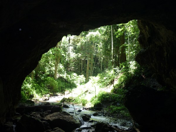 Sunlight streaming into the Bat cave photo